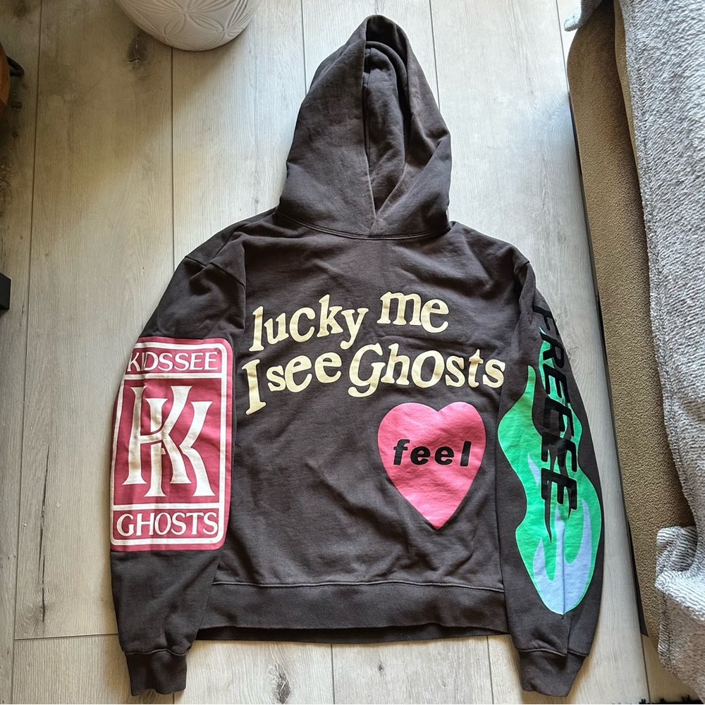 “Kids See Ghosts Lucky Me I See Ghosts” Hoodie Camp Flog Gnaw - Size Medium